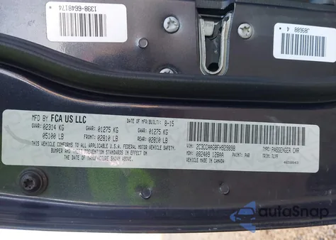 2015 Chrysler 300 Limited from USA, damaged, VIN 2C3CCAAG8FH929898